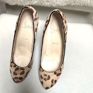 Christian LOUBOUTIN cheetah “pony” hair 4” heel